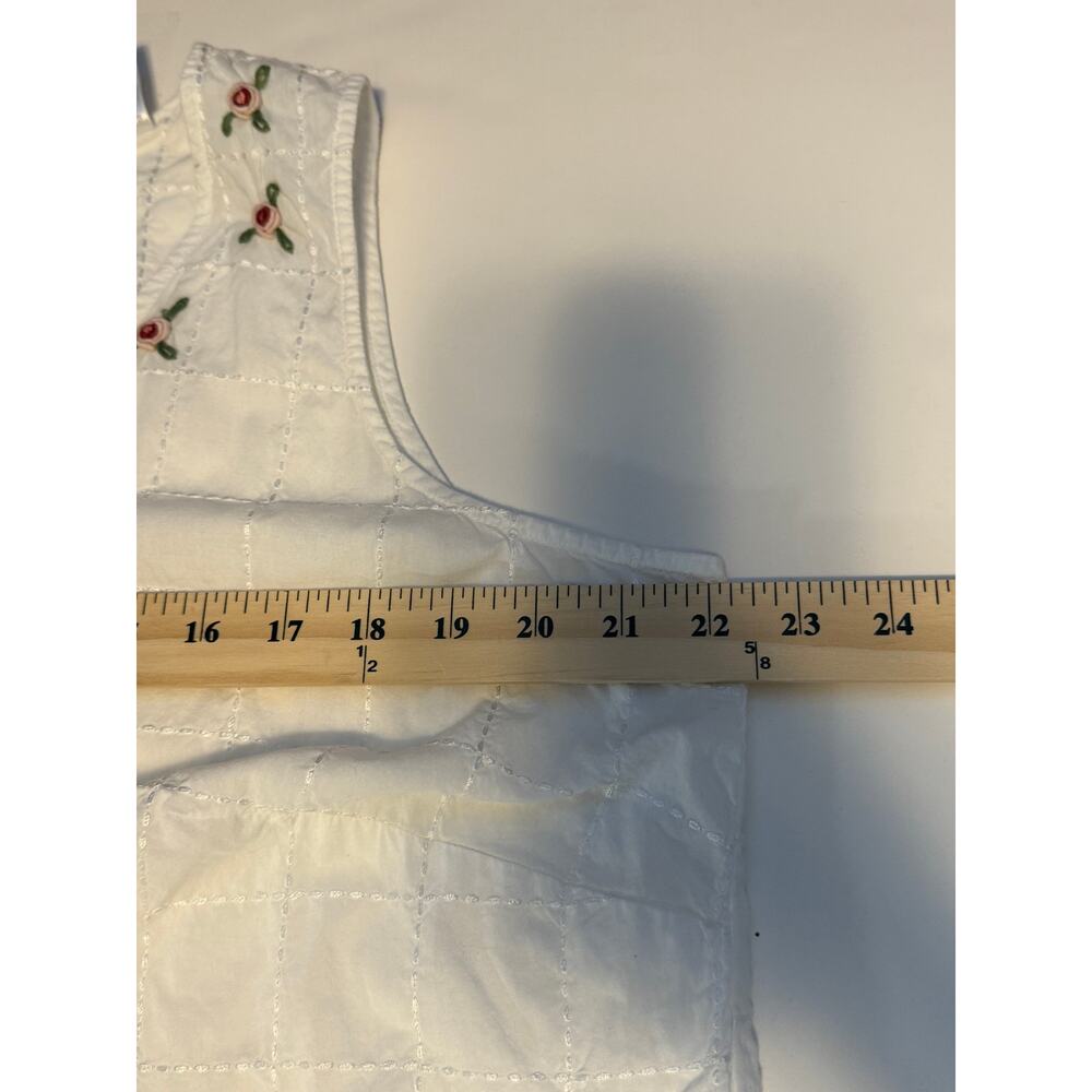 Cabernet White Cotton Sleeveless Nightgown XL | Cottagecore Sleepwear - Picture 3 of 6